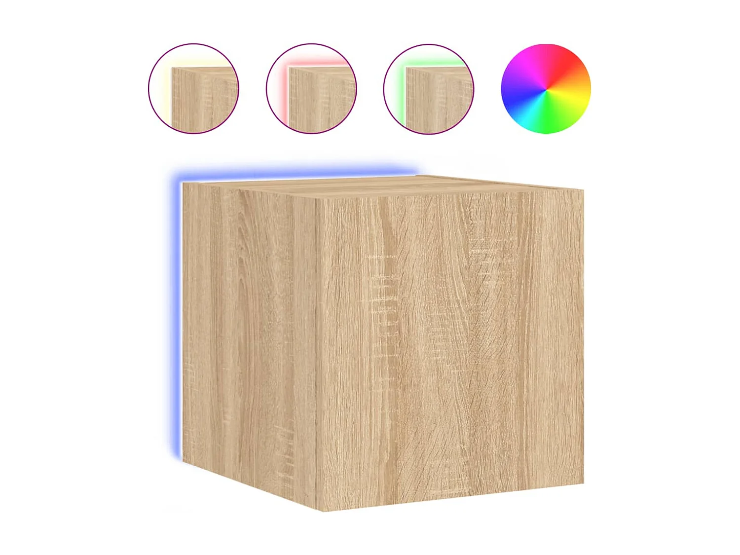 Meuble TV | Banc TV | Armoire TV mural avec lumières LED chêne sonoma 30,5x35x30 cm