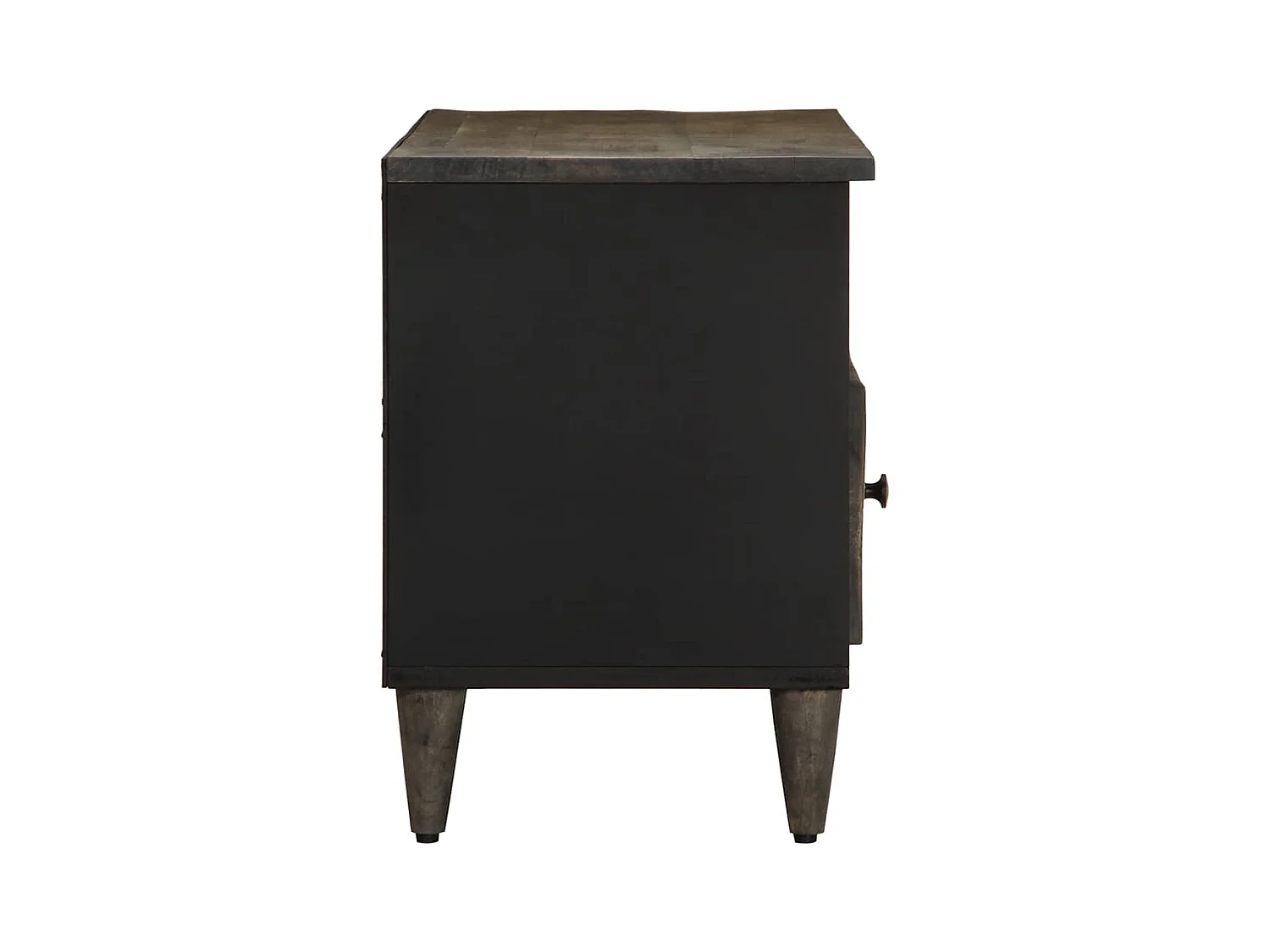 Mueble de TV | Mueble de salón madera maciza de mango negro 100x33x46 cm
