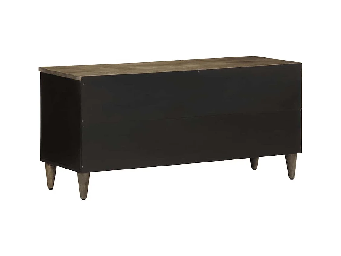 Mueble de TV | Mueble de salón madera maciza de mango negro 100x33x46 cm