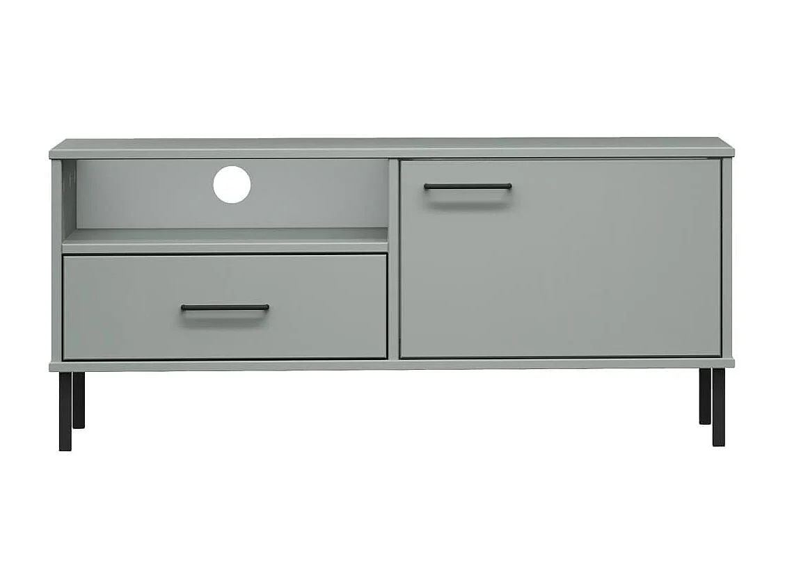 Mueble de TV | Mueble de salón con patas de metal OSLO madera maciza pino gris