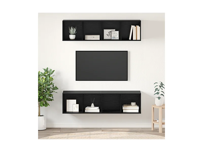 Ensemble meuble TV | Banc TV | Armoire TV 2 pcs Chêne noir 37 x 37 x 142.5 cm