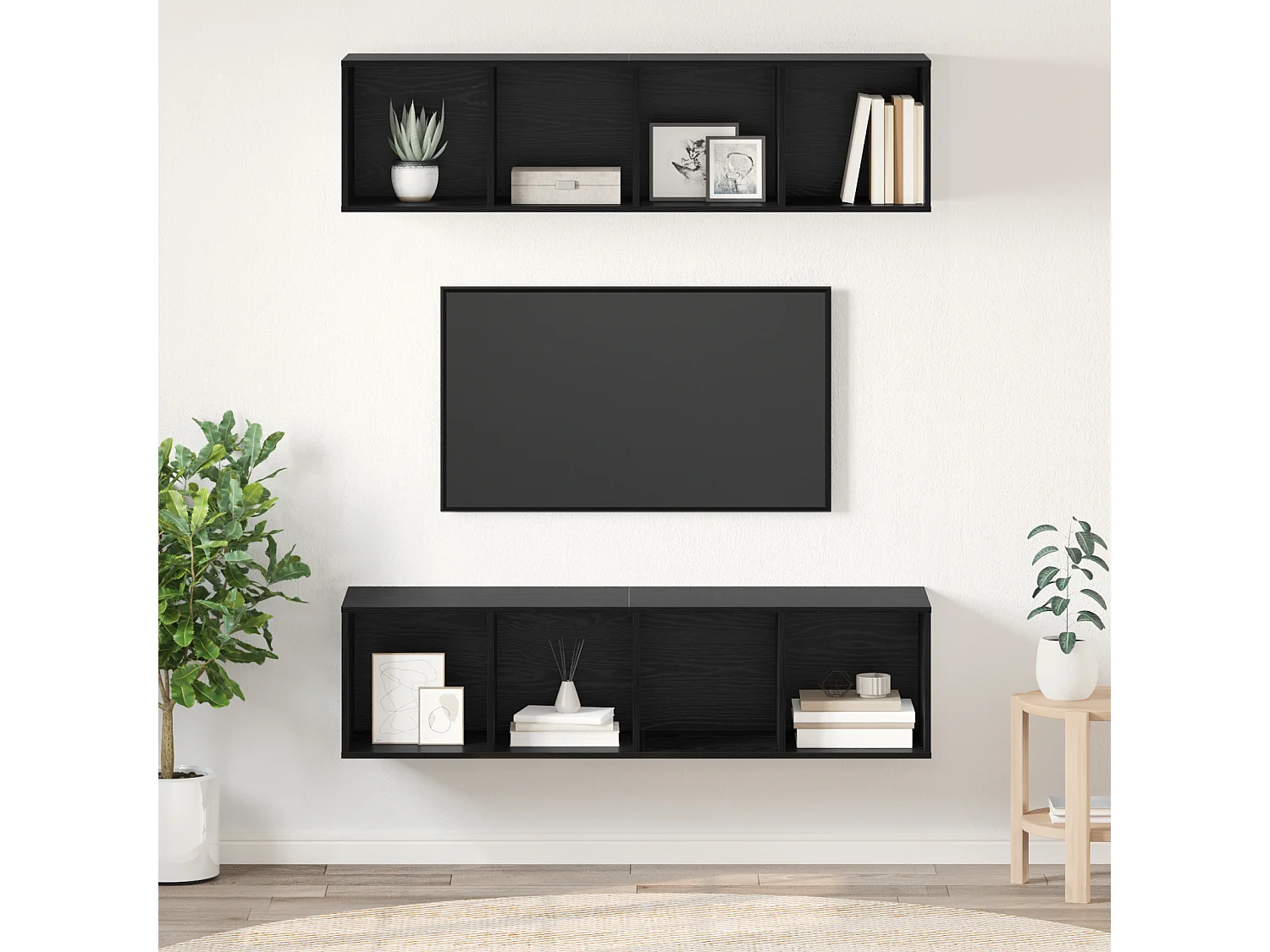 Ensemble meuble TV | Banc TV | Armoire TV 2 pcs Chêne noir 37 x 37 x 142.5 cm