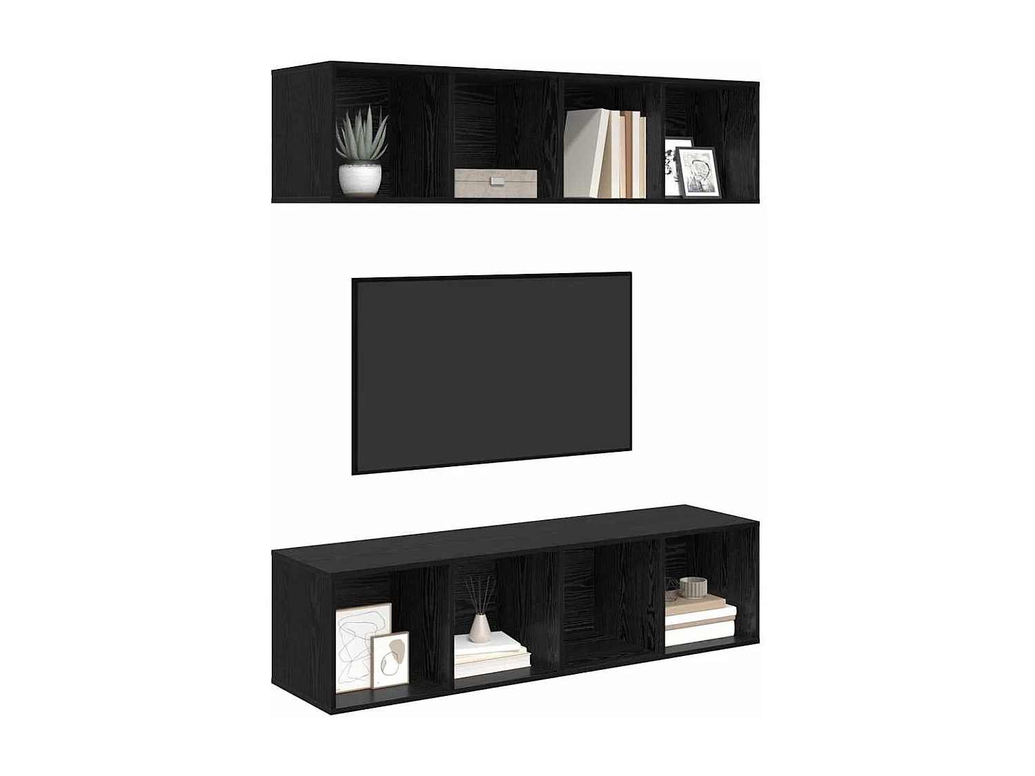 Ensemble meuble TV | Banc TV | Armoire TV 2 pcs Chêne noir 37 x 37 x 142.5 cm