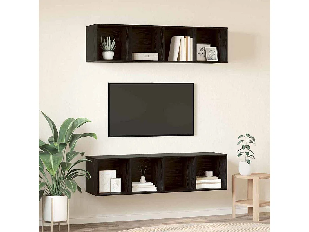 Ensemble meuble TV | Banc TV | Armoire TV 2 pcs Chêne noir 37 x 37 x 142.5 cm