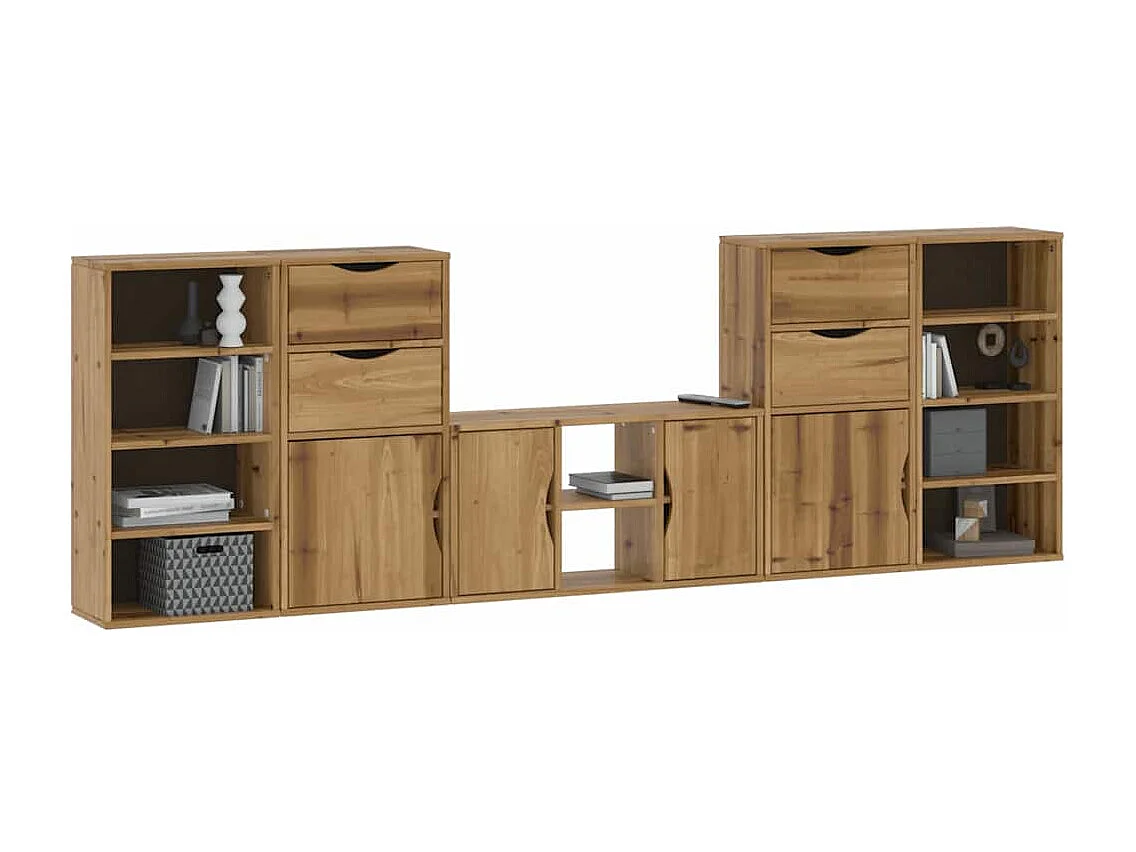 Meubles TV | Bancs TV | Armoires TV 5 pcs avec rangement ODDA bois de pin massif