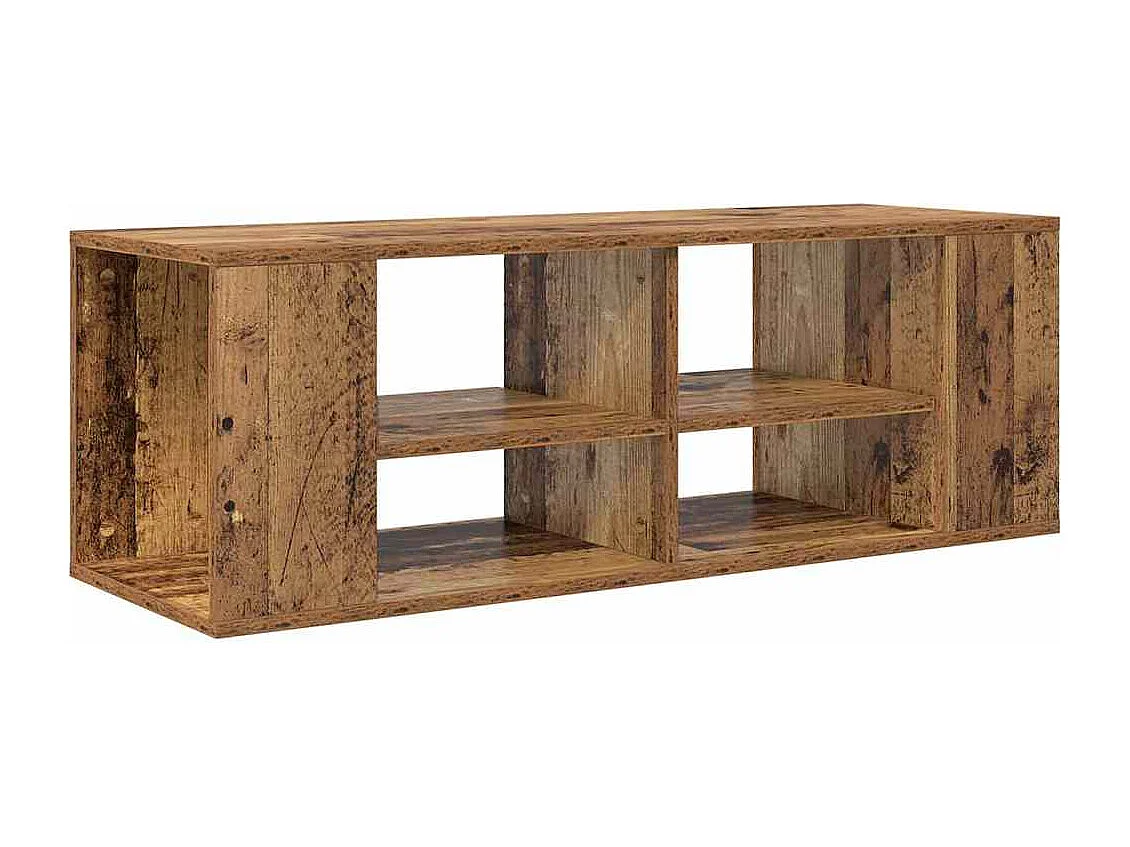 TV-kast | Tv-meubel | Tv-Bank met plank Wandgemonteerd met opslag Oud hout 102 x 35 x 35 cm Bewerkt hout