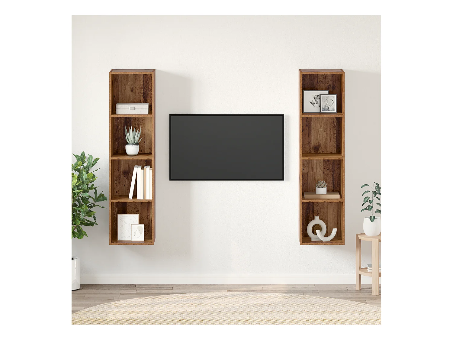 Gabinete de TV | Mueble de TV | Mueble de salón 2 pcs Marrón 37 x 37 x 142.5 cm