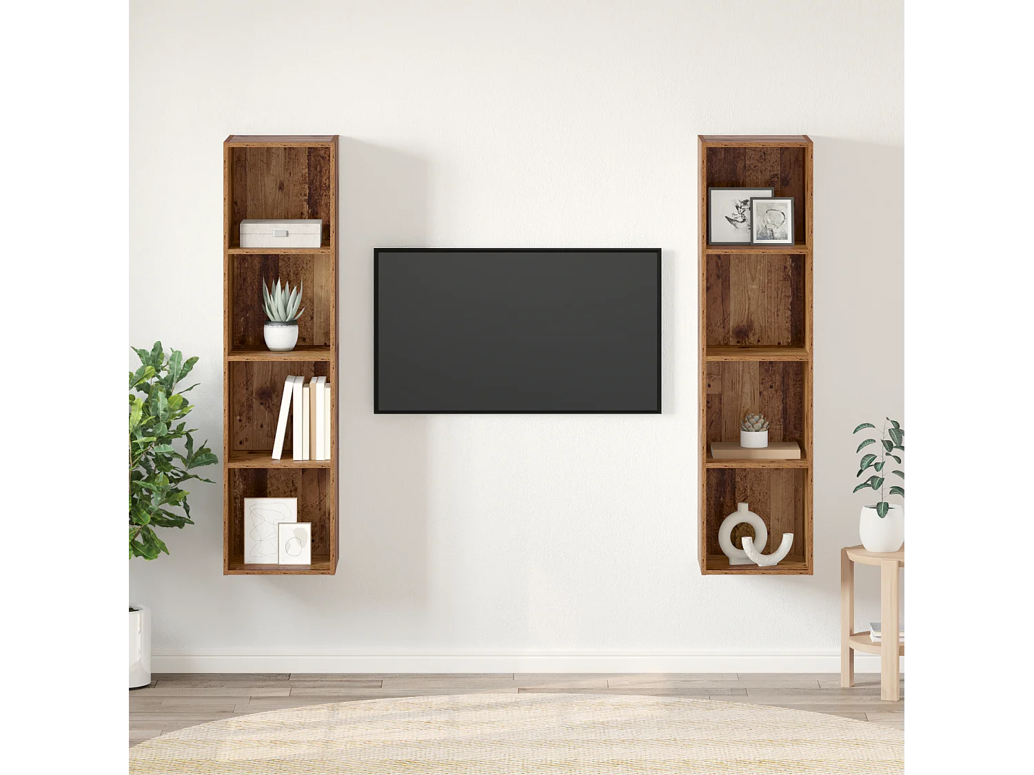 Ensemble meuble TV | Banc TV | Armoire TV 2 pcs Marron 37 x 37 x 142.5 cm