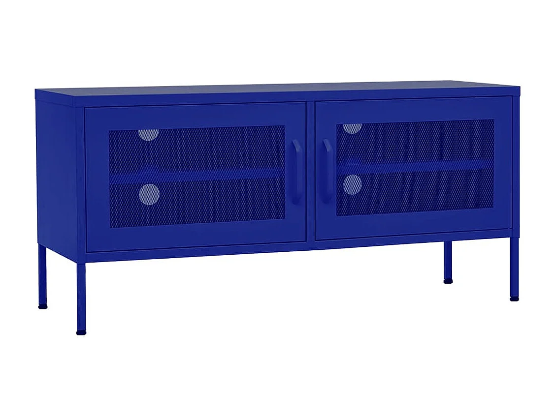 Meuble TV | Banc TV | Armoire TV Bleu marine 105x35x50 cm Acier