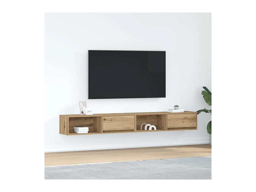 muebles para TV  | Gabinetes de TV |  Muebles de salón 2 uds madera roble artisan 100x31x25,5 cm