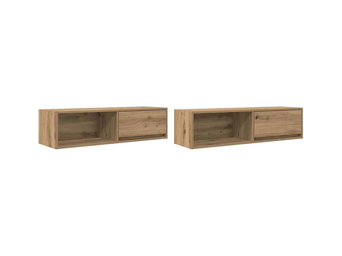 muebles para TV  | Gabinetes de TV |  Muebles de salón 2 uds madera roble artisan 100x31x25,5 cm