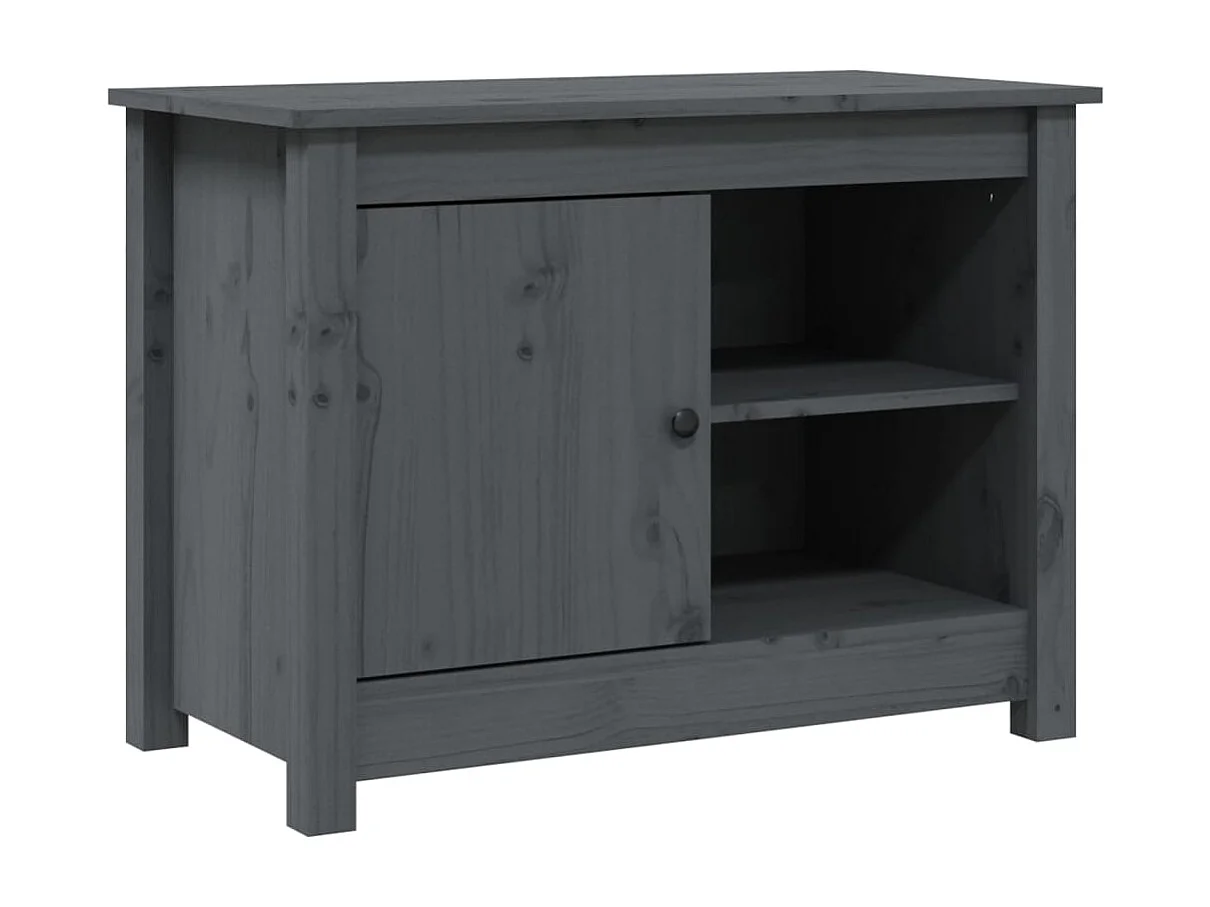Mueble de TV | Mueble de salón de madera maciza de pino gris 70x36,5x52 cm