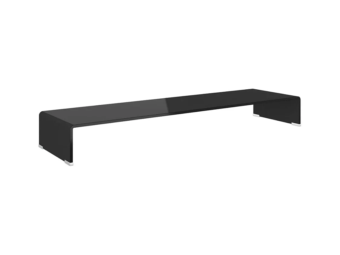 Mueble TV | Soporte para TV/Elevador monitor cristal negro 110x30x13 cm