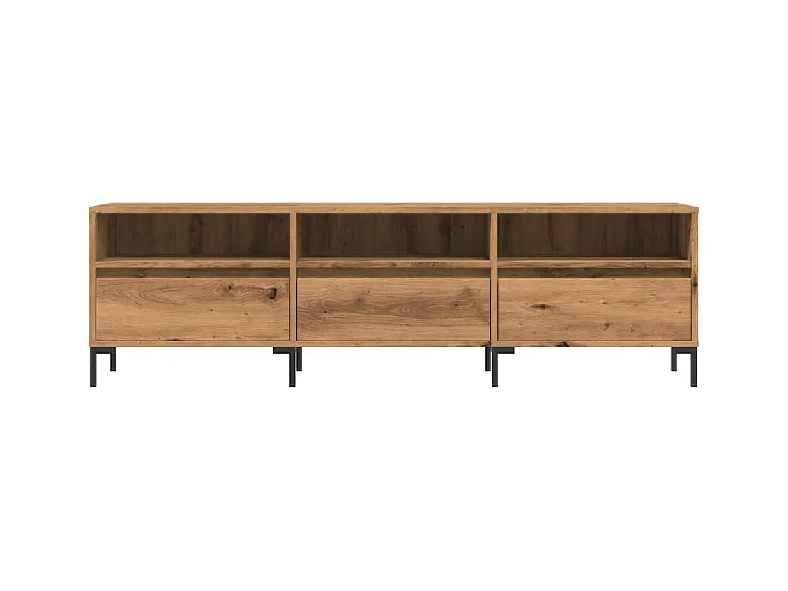 Tv-meubel | Tv-Bank | TV-kast150x30x44,5 cm bewerkt hout artisanaal eikenkleur