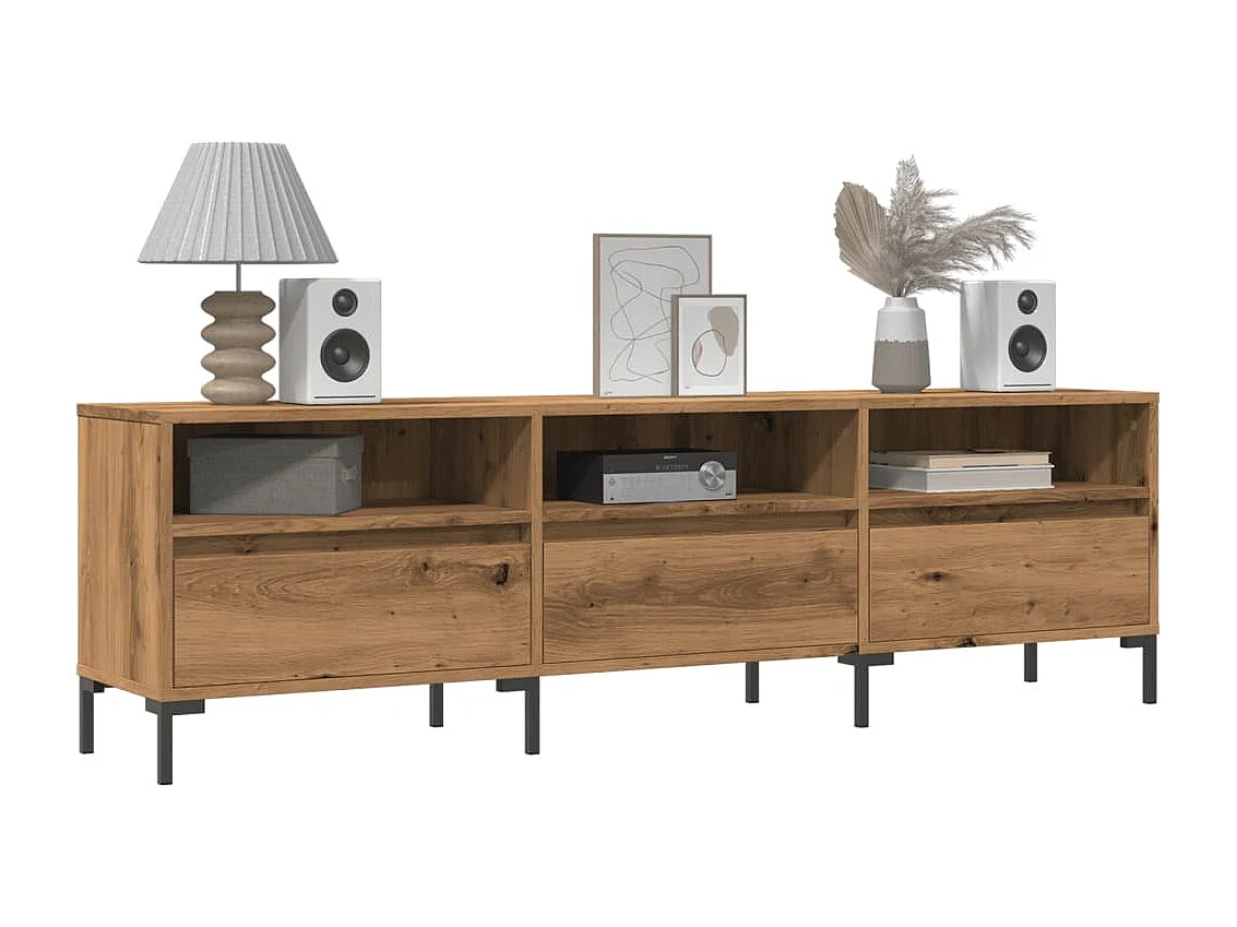 Meuble TV | Banc TV | Armoire TV chêne artisanal 150x30x44,5 cm bois d'ingénierie