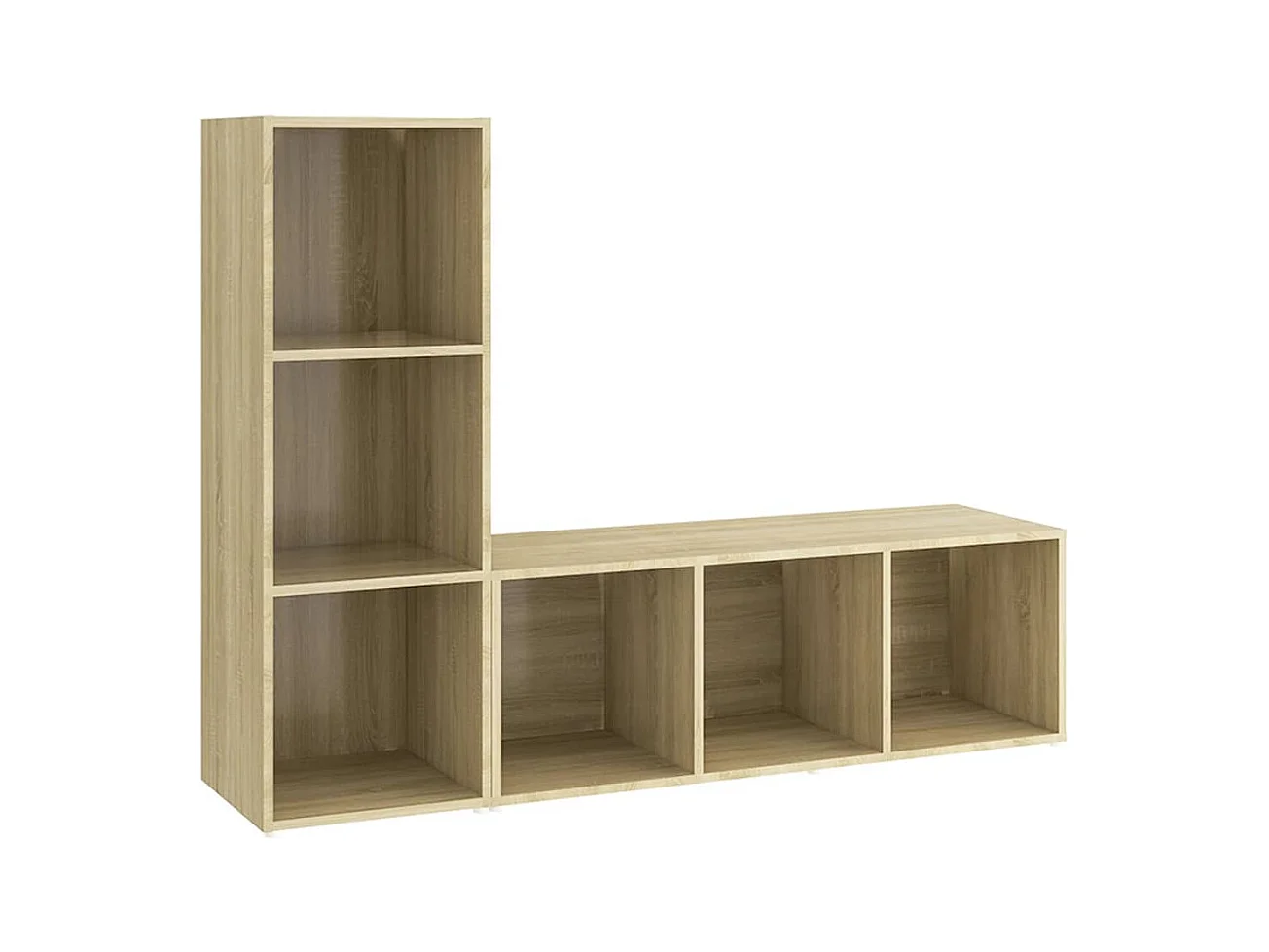 Muebles de salón | Gabinetes de TV |  Muebles de TV 2 piezas madera de ingeniería roble Sonoma