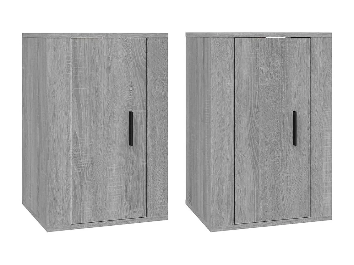 muebles para TV  | Gabinetes de TV |  Muebles de salón de pared 2 uds gris Sonoma 40x34,5x60 cm