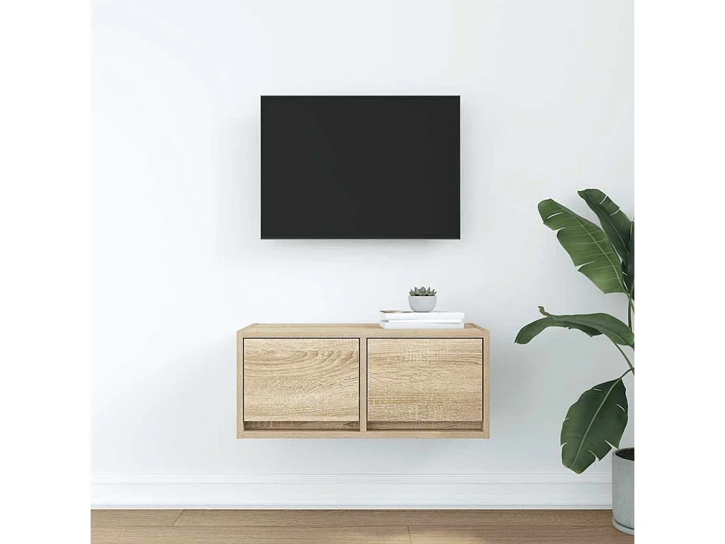 Tv-meubel | Tv-Bank | TV-kast60x31x25,5 cm bewerkt hout sonoma eikenkleurig
