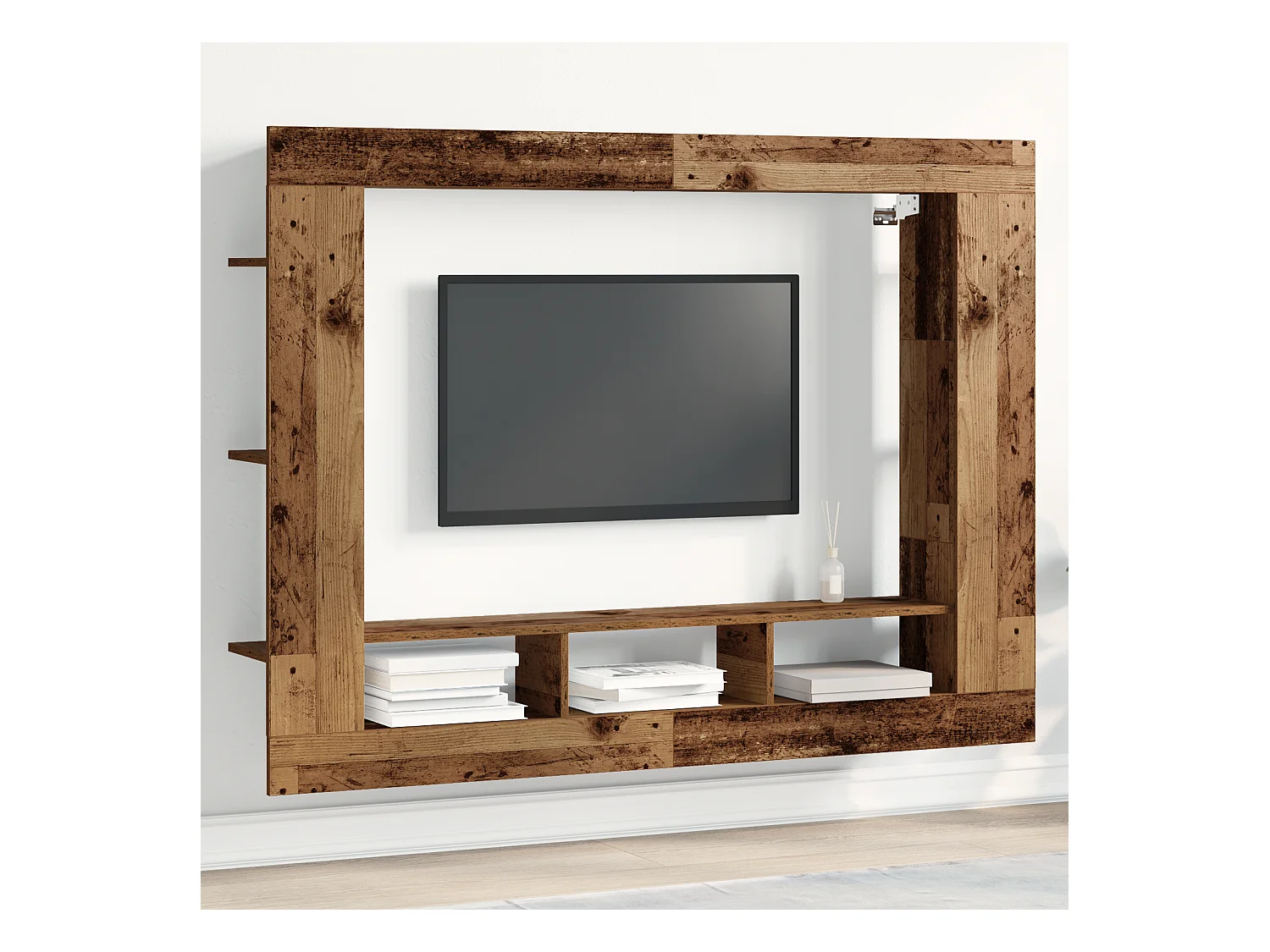 Meuble TV | Banc TV | Armoire TV Mural Bois Vieilli 152x22x113 cm