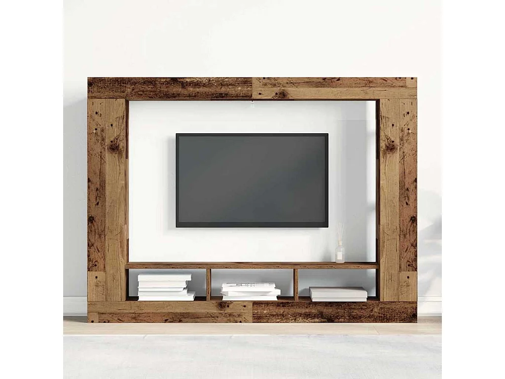 Meuble TV | Banc TV | Armoire TV Mural Bois Vieilli 152x22x113 cm