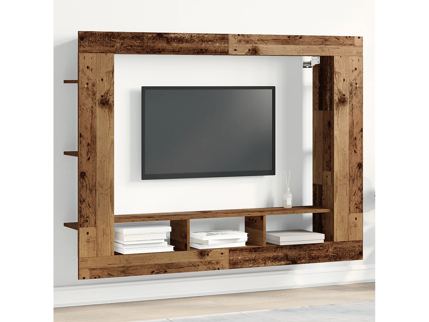 Meuble TV | Banc TV | Armoire TV Mural Bois Vieilli 152x22x113 cm