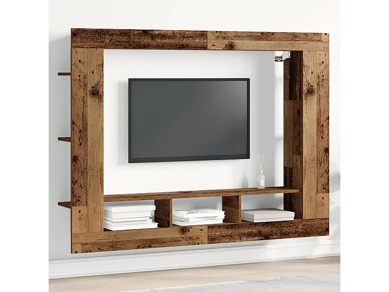 Meuble TV | Banc TV | Armoire TV Mural Bois Vieilli 152x22x113 cm