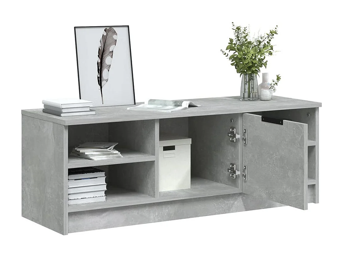 Mueble de TV | Mueble de salón madera contrachapada gris hormigón 102x35,5x36,5cm