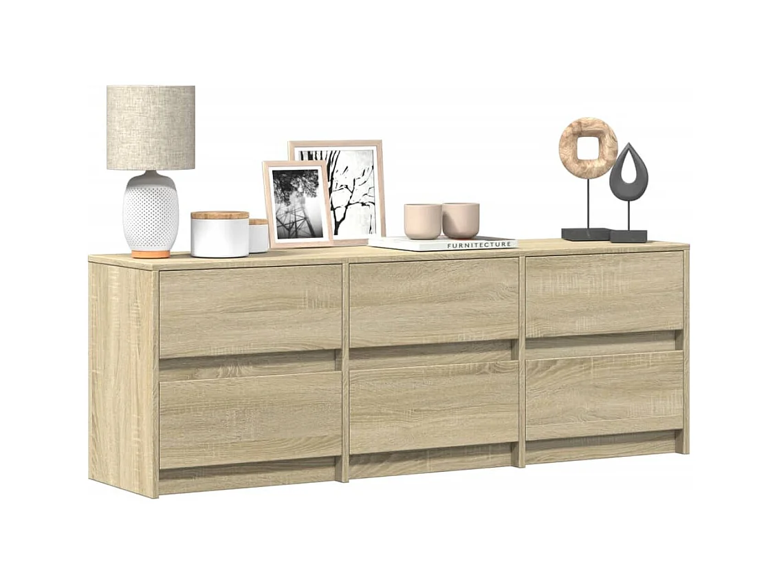 Tv-meubel | Tv-Bank | TV-kastmet LED 140x34x50 cm bewerkt hout sonoma eikenkleurig