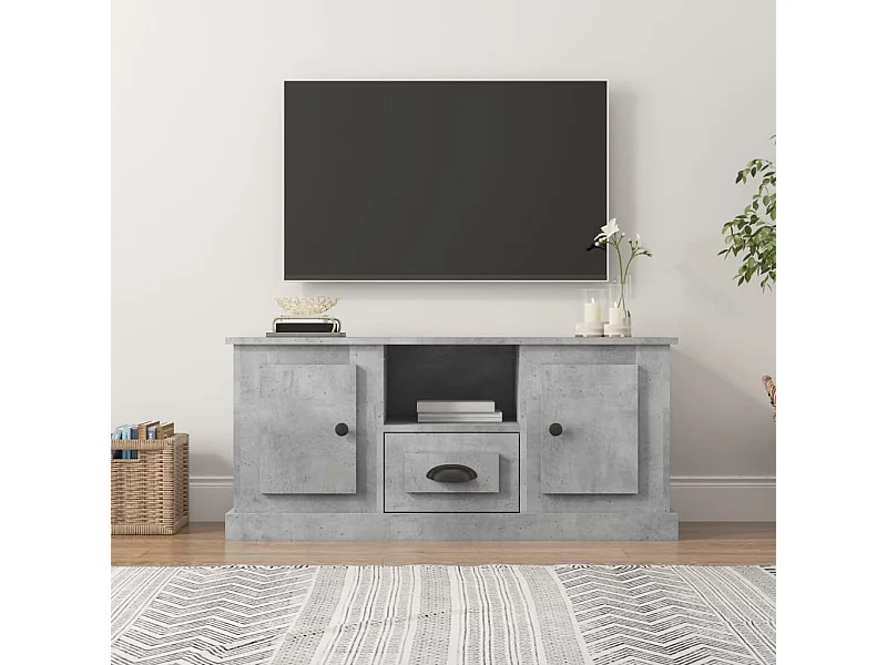 Mueble de TV | Mueble de salón madera contrachapada gris hormigón 100x35,5x45 cm