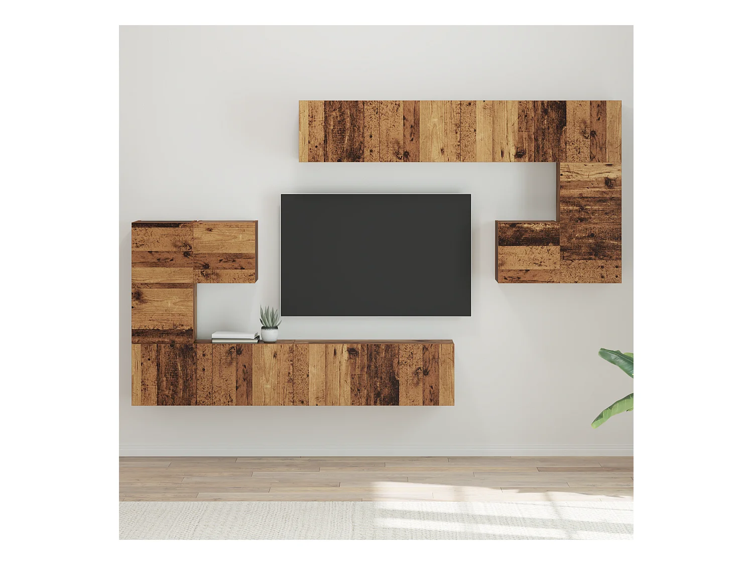 Tv-meubelset | Tv-Bank | TV-kast 8 pcs Oude hout Medium 30.5 x 30 x 30 cm