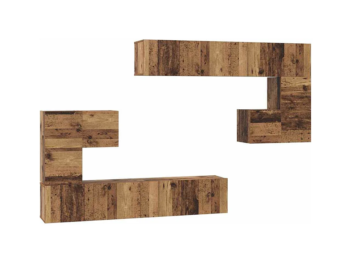 Tv-meubelset | Tv-Bank | TV-kast 8 pcs Oude hout Medium 30.5 x 30 x 30 cm