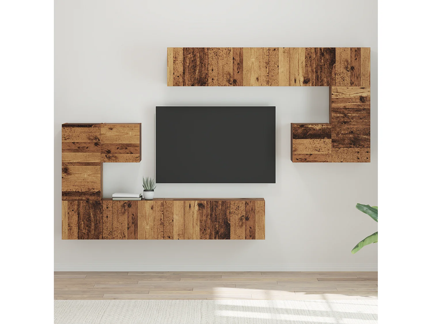Tv-meubelset | Tv-Bank | TV-kast 8 pcs Oude hout Medium 30.5 x 30 x 30 cm