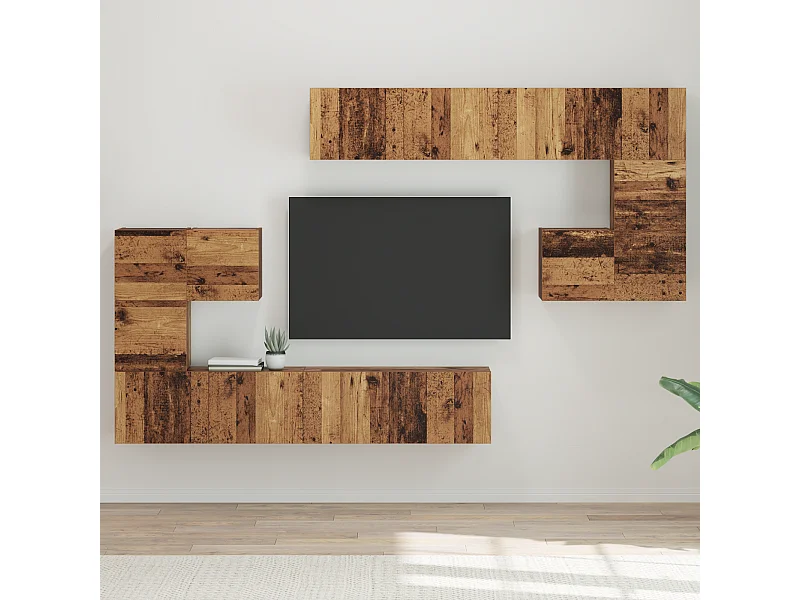 Tv-meubelset | Tv-Bank | TV-kast 8 pcs Oude hout Medium 30.5 x 30 x 30 cm