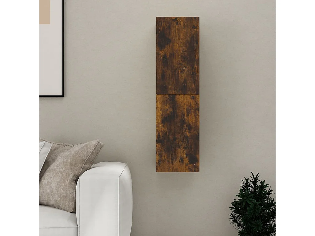 Meuble TV | Banc TV | Armoire TV mural Chêne fumé 30,5x30x110 cm
