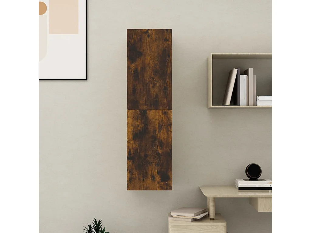 Meuble TV | Banc TV | Armoire TV mural Chêne fumé 30,5x30x110 cm