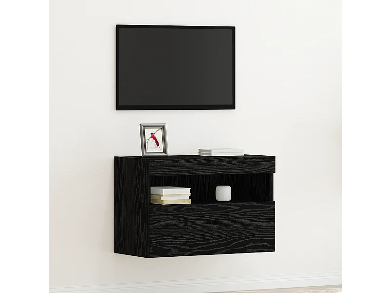 Mueble de TV | Mueble de salón Montado en la Pared Roble negro 60 x 30 x 40 cm