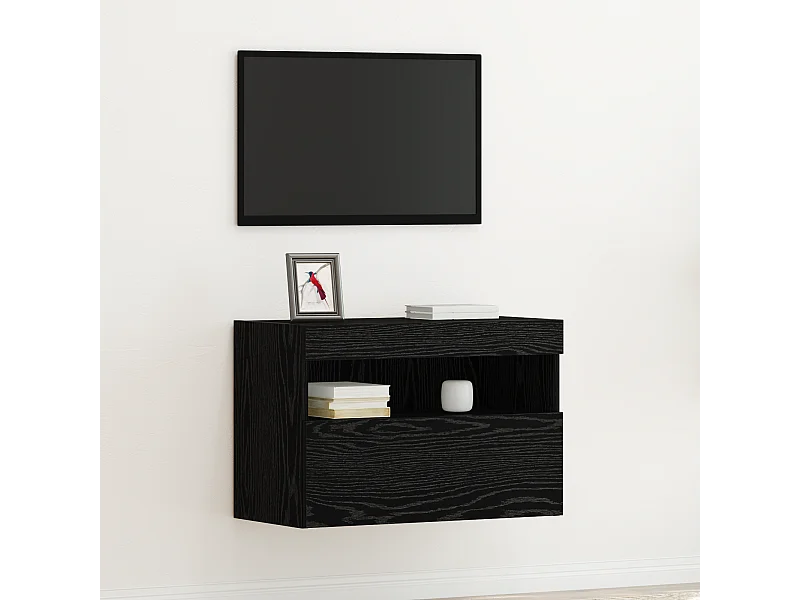 Mueble de TV | Mueble de salón Montado en la Pared Roble negro 60 x 30 x 40 cm