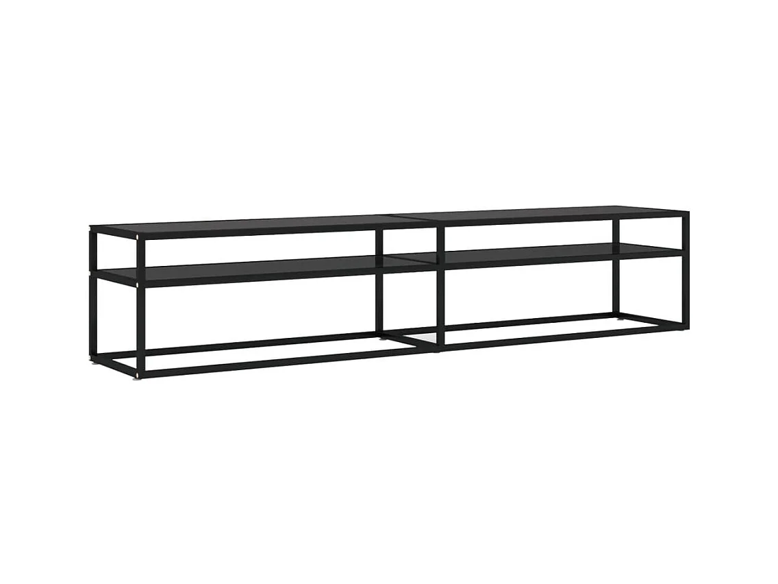 Mueble para TV  | Gabinete de TV |  Mueble de salón vidrio templado negro 200x40x40,5 cm