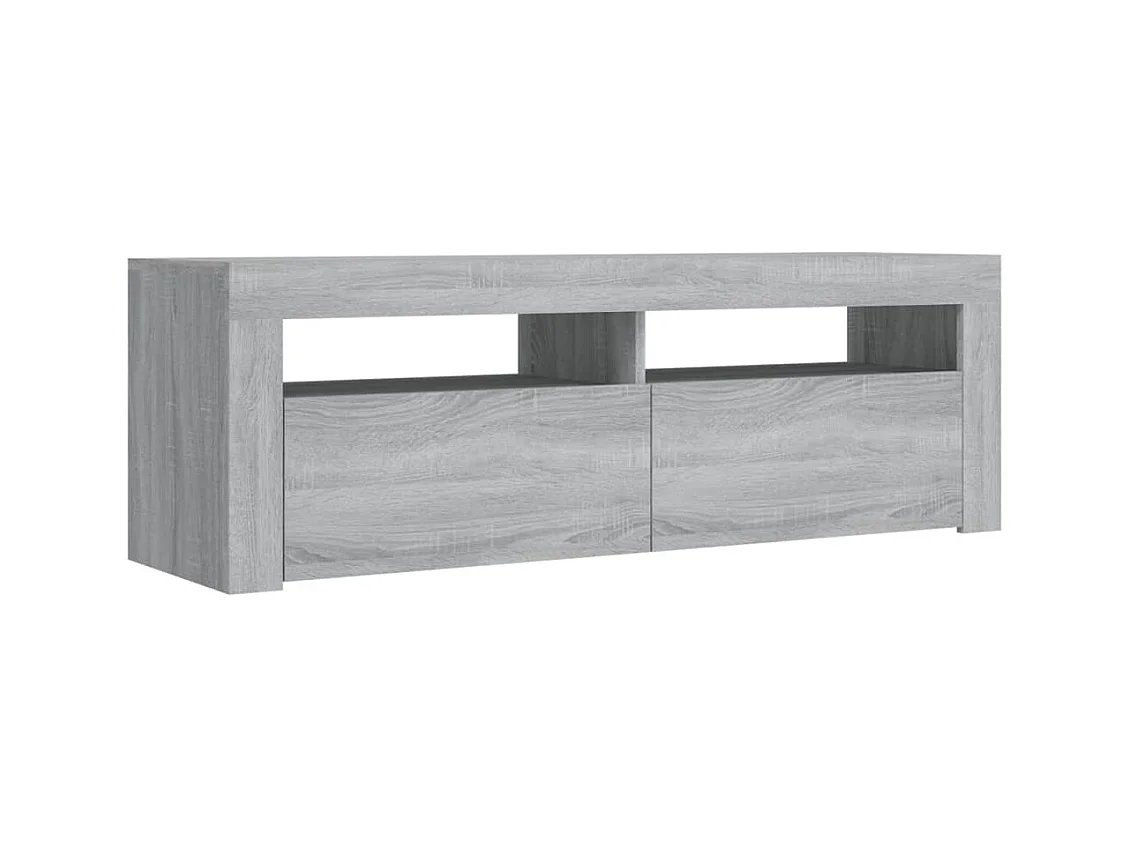 Mueble de TV | Mueble de salón con luces LED gris Sonoma 120x35x40 cm