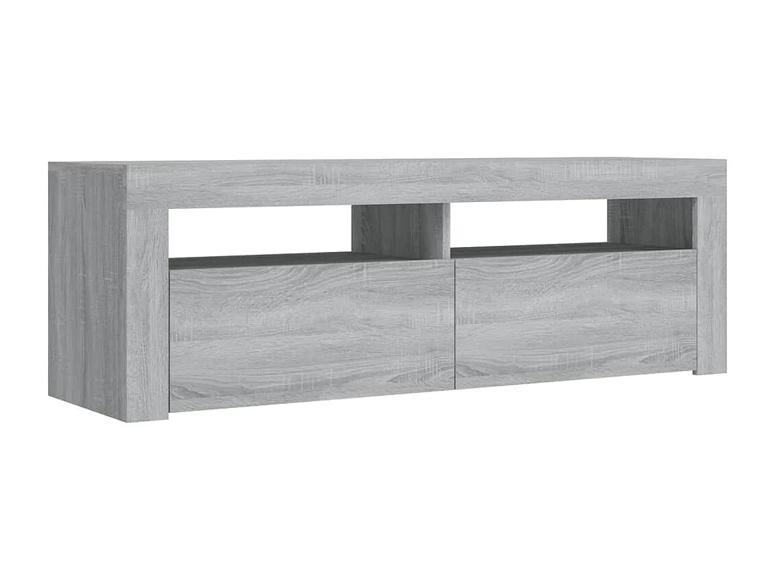 Mueble de TV | Mueble de salón con luces LED gris Sonoma 120x35x40 cm