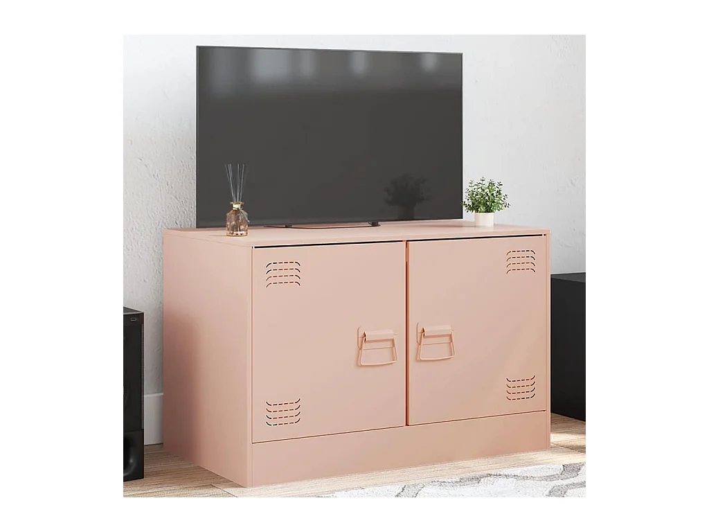 Mueble para TV  | Gabinete de TV |  Mueble de salón de acero rosa 67x39x44 cm