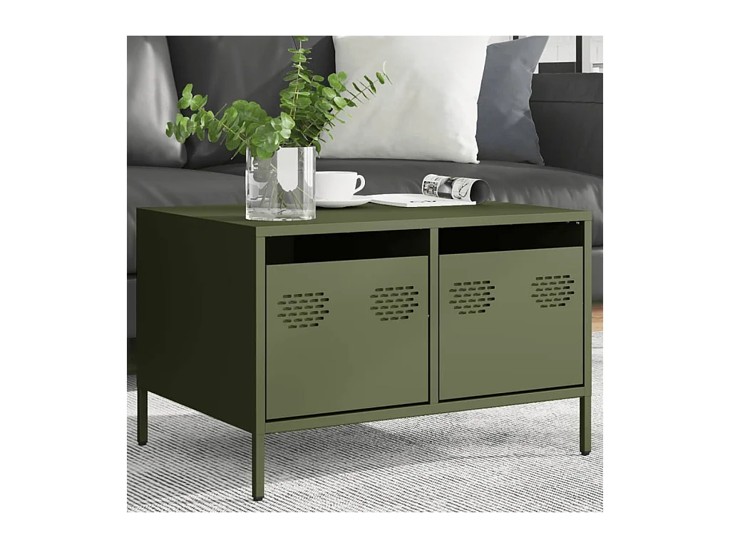 Tv-meubel | Tv-Bank | TV-kast68x50x43,5 cm koudgewalst staal olijfgroen