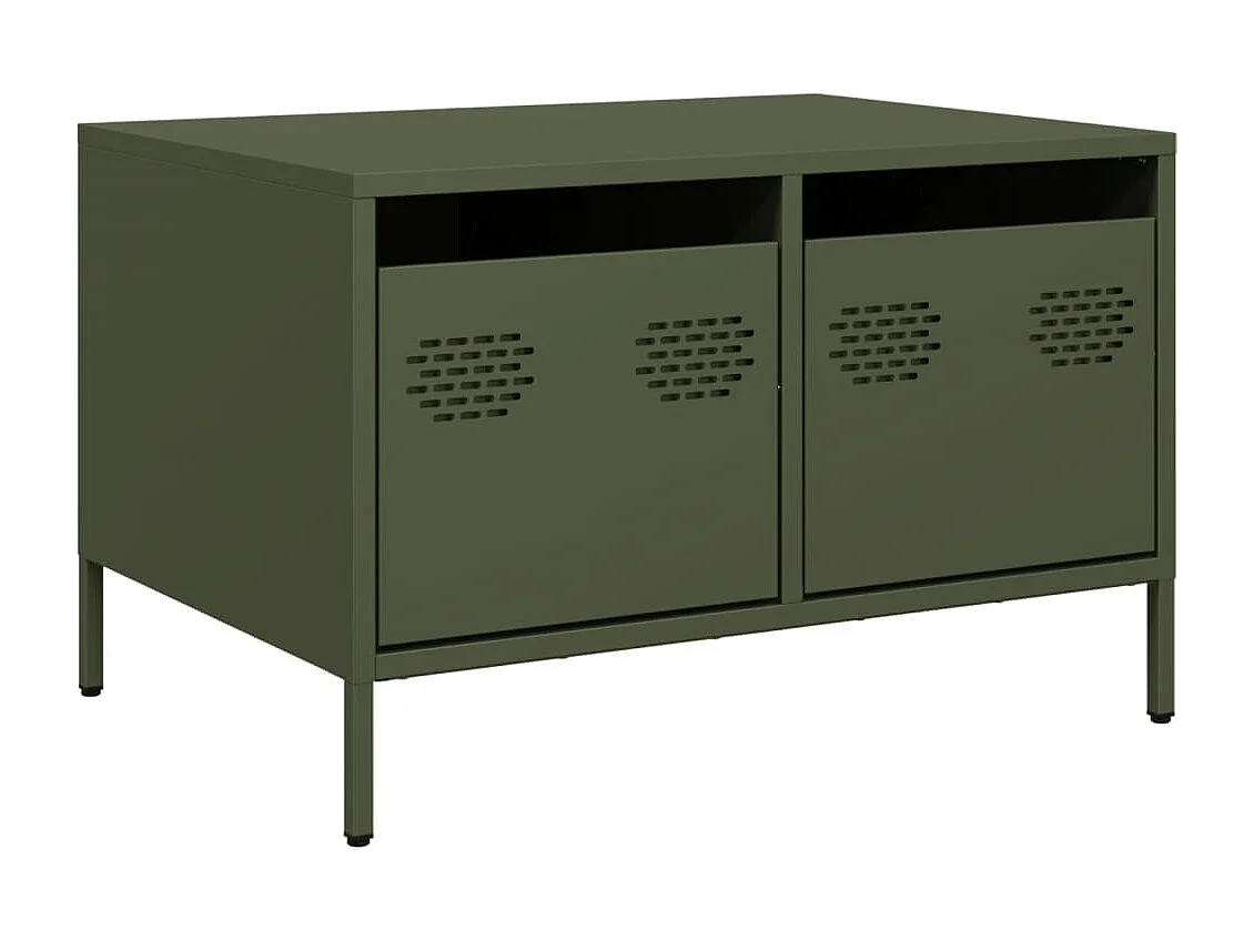 Meuble TV | Banc TV | Armoire TV vert olive 68x50x43,5 cm acier laminé à froid
