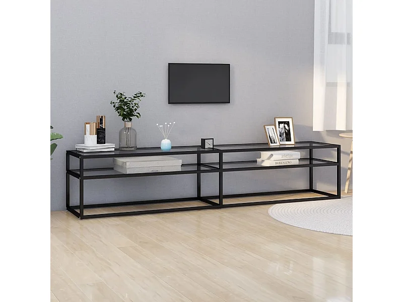 Meuble TV | Banc TV | Armoire TV transparent 200x40x40,5 cm verre trempé