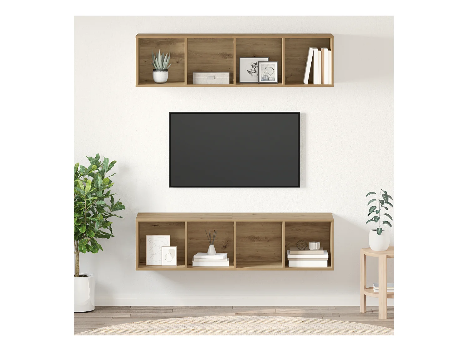 Conjunto de Mueble de TV | Mueble de salón 2 pcs Roble artisan 37 x 37 x 142.5 cm