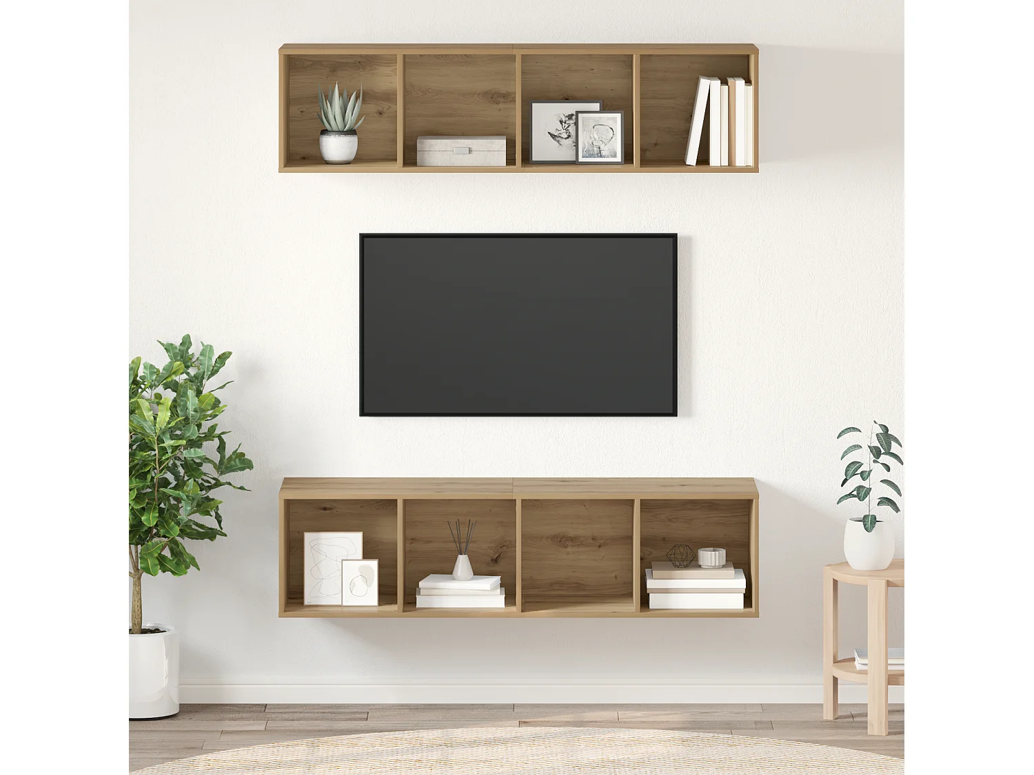 Conjunto de Mueble de TV | Mueble de salón 2 pcs Roble artisan 37 x 37 x 142.5 cm