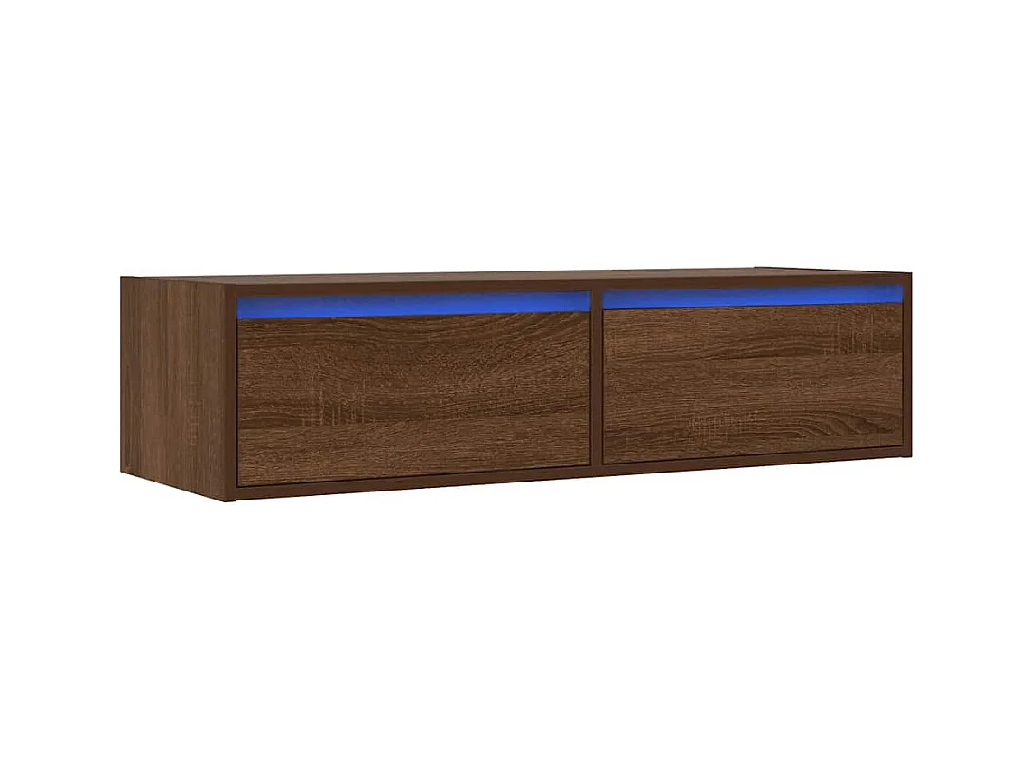 Mueble de TV | Mueble de salón con luces LED roble marrón 100X35,5x25 cm