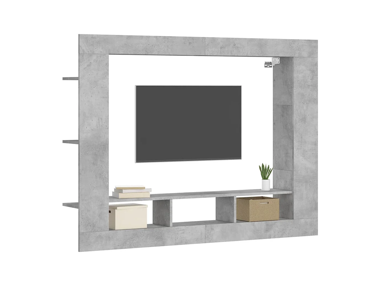 Mueble para TV  | Gabinete de TV |  Mueble de salón madera de ingeniería gris hormigón 152x22x113 cm