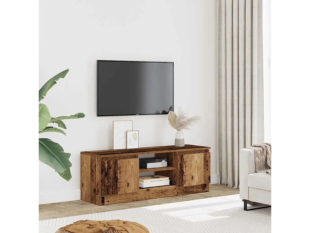 Mueble para TV  | Gabinete de TV |  Mueble de salón madera ingeniería madera envejecida 102x30x36 cm