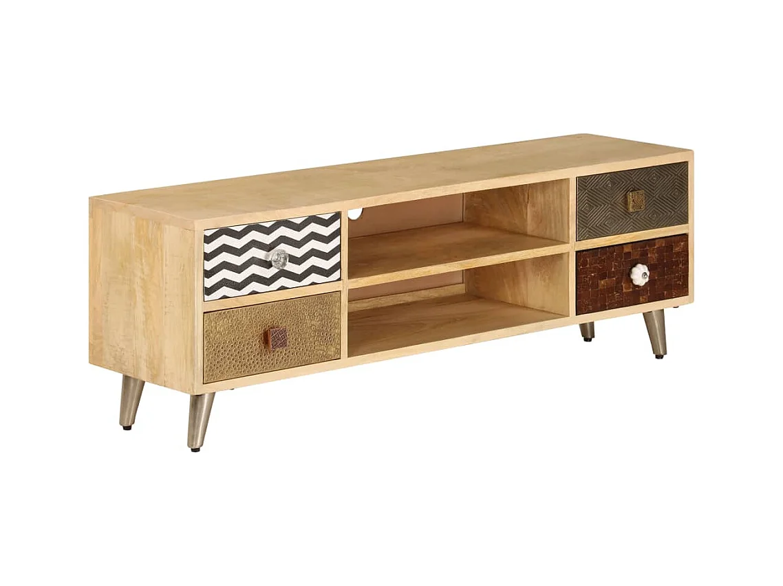 Mueble de TV | Mueble de salón de madera maciza de mango 120x30x40 cm